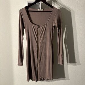 Bear Dance Taupe Long Sleeve Dress
